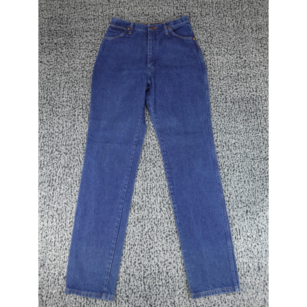 Wrangler High Rise Straight Leg Jeans Womens 11/12 Blue Denim Pants Classic